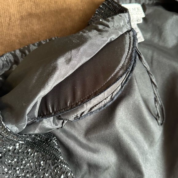 Niteline Della Roufogali Black Elegant Formal Beaded Sequence Hooks Closure SZ L - Picture 9 of 16